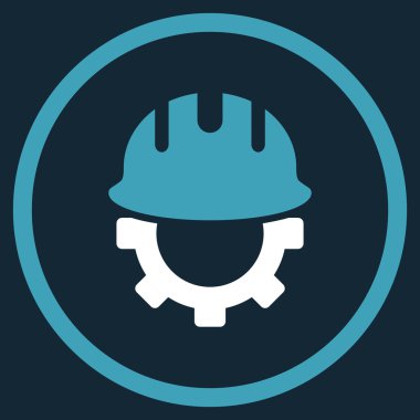 Geliştirme işçisi düz vektör simgesi