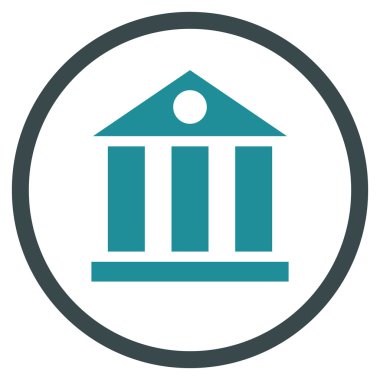 Banka Binası düz vektör simgesi