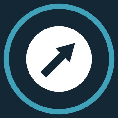 Yukarı sağ yuvarlak ok düz vektör simgesi