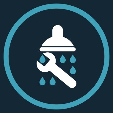 Duş sıhhi tesisat düz vektör simgesi