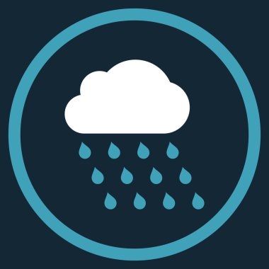 Yağmur bulutu düz vektör simgesi