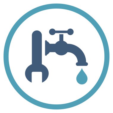 Sıhhi tesisat düz vektör simgesi