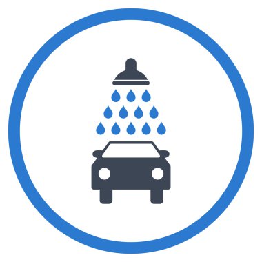 Araba duş düz vektör simgesi