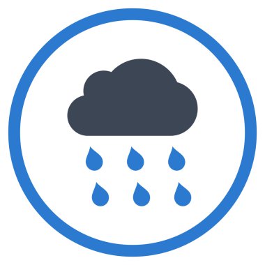 Yağmur bulutu düz vektör simgesi