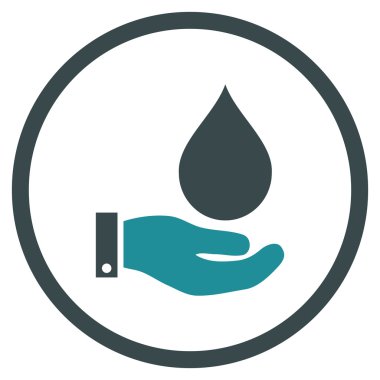 Su hizmet düz vektör simgesi