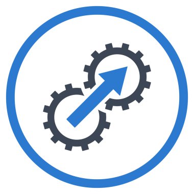 Dişli Tümleştirme düz vektör simgesi