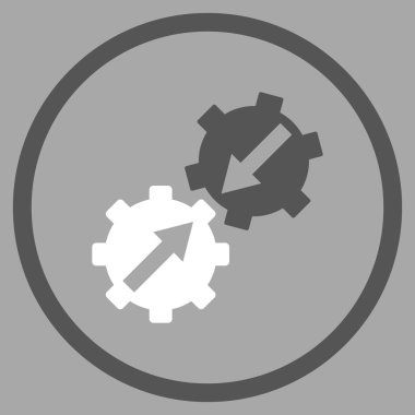 Dişli Tümleştirme düz vektör simgesi