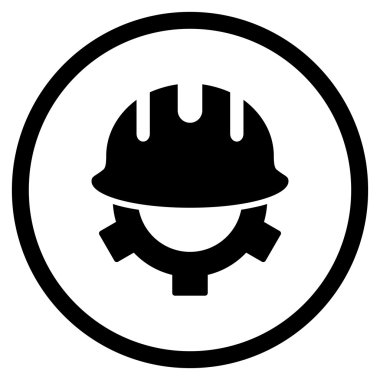 Geliştirme kask düz vektör simgesi