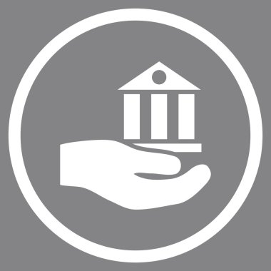 Banka hizmet düz vektör simgesi