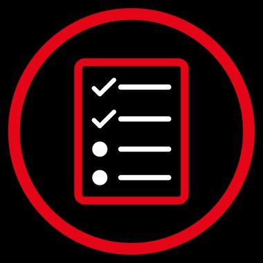 Denetim listesi sayfa düz vektör simgesi