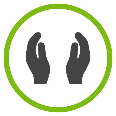 Bakım el düz vektör simgesi