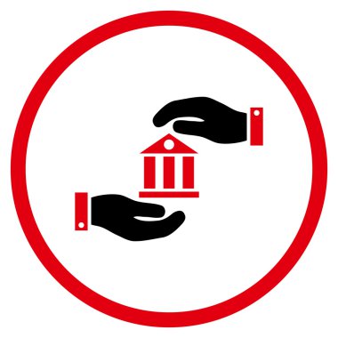 Banka hizmet düz vektör simgesi