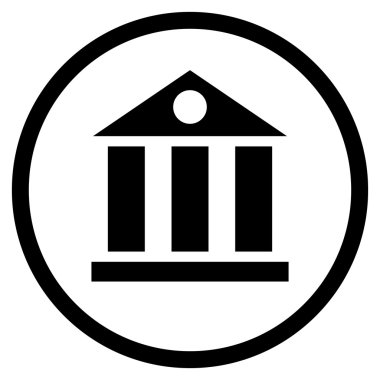 Banka Binası düz vektör simgesi