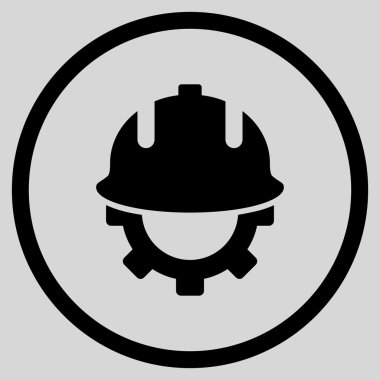 Geliştirme kask düz vektör simgesi