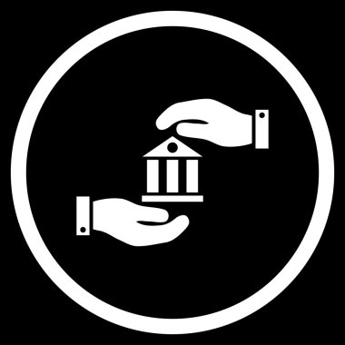 Banka hizmet düz vektör simgesi