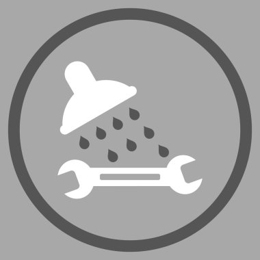 Duş sıhhi tesisat düz vektör simgesi