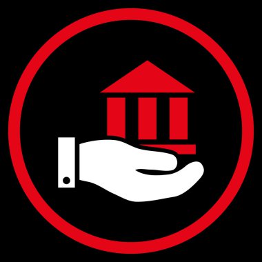 Banka hizmet düz vektör simgesi