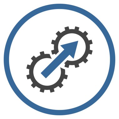 Dişli Tümleştirme düz vektör simgesi