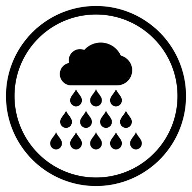 Yağmur bulutu düz vektör simgesi