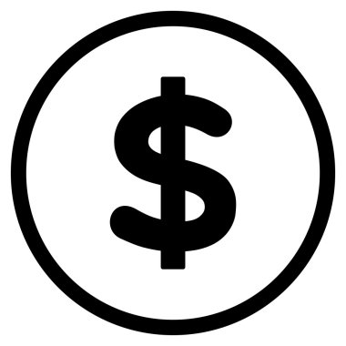 Dolar düz vektör simgesi