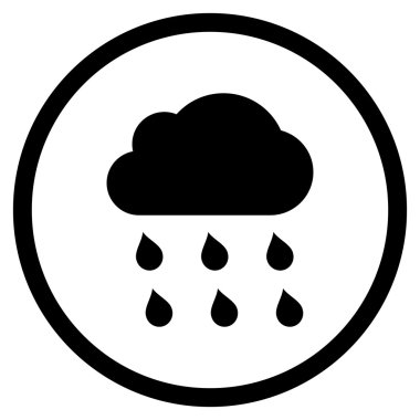 Yağmur bulutu düz vektör simgesi