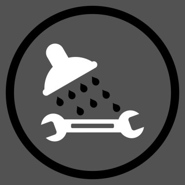 Duş sıhhi tesisat düz vektör simgesi