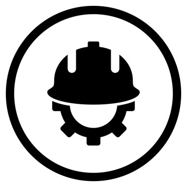 Geliştirme kask düz vektör simgesi