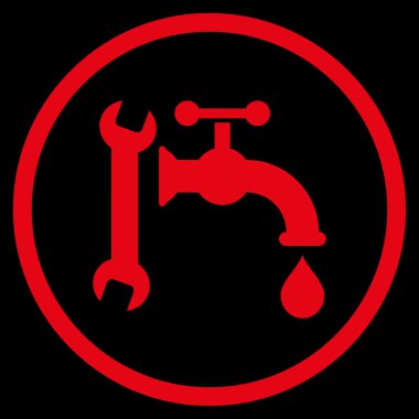 Sıhhi tesisat düz vektör simgesi