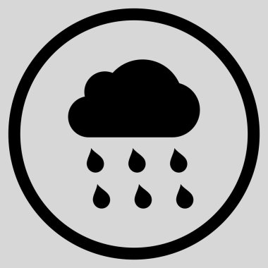 Yağmur bulutu düz vektör simgesi