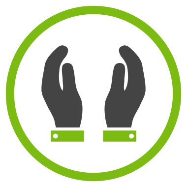 Bakım el düz vektör simgesi