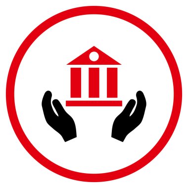 Banka hizmet düz vektör simgesi