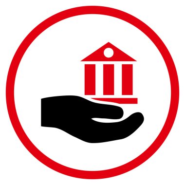 Banka hizmet düz vektör simgesi