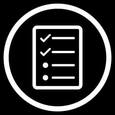 Denetim listesi sayfa düz vektör simgesi