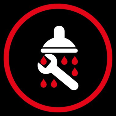 Duş sıhhi tesisat düz vektör simgesi