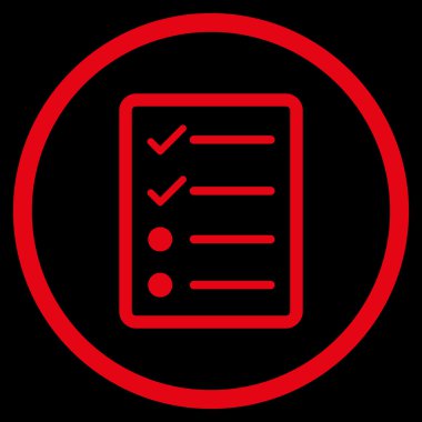 Denetim listesi sayfa düz vektör simgesi