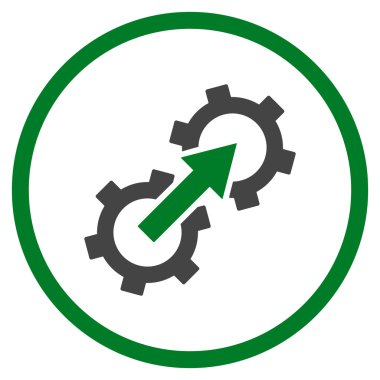 Dişli Tümleştirme düz vektör simgesi