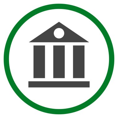 Banka Binası düz vektör simgesi