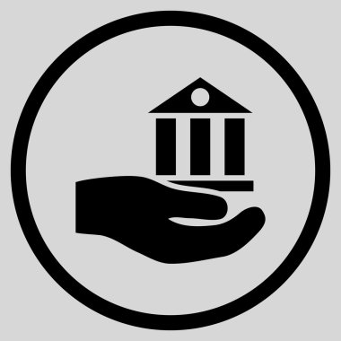 Banka hizmet düz vektör simgesi