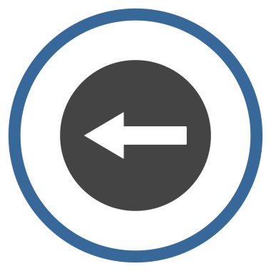 Sol yönlü ok düz vektör simgesi