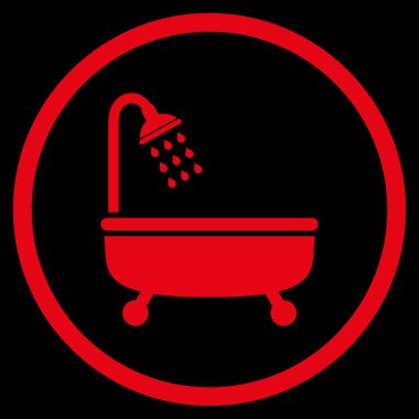 Duş banyo düz vektör simgesi