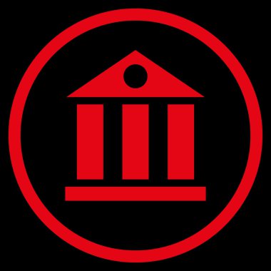 Banka Binası düz vektör simgesi