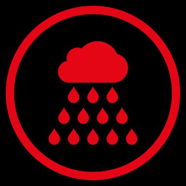 Yağmur bulutu düz vektör simgesi