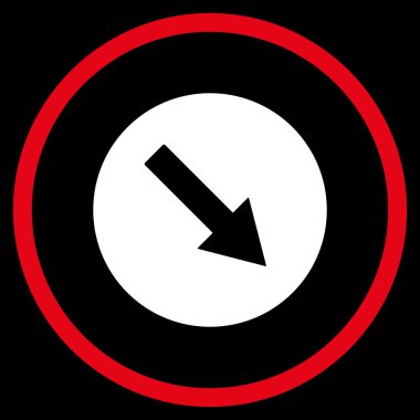 Aşağı doğru yuvarlak ok düz vektör simgesi