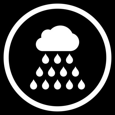 Yağmur bulutu düz vektör simgesi