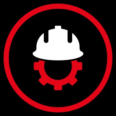 Geliştirme kask düz vektör simgesi