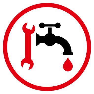 Sıhhi tesisat düz vektör simgesi