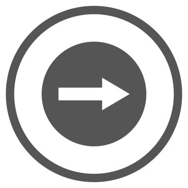 Sağ yuvarlak ok düz vektör simgesi