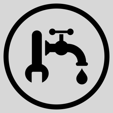 Sıhhi tesisat düz vektör simgesi