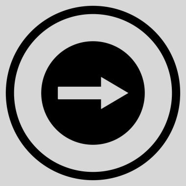 Sağ yuvarlak ok düz vektör simgesi