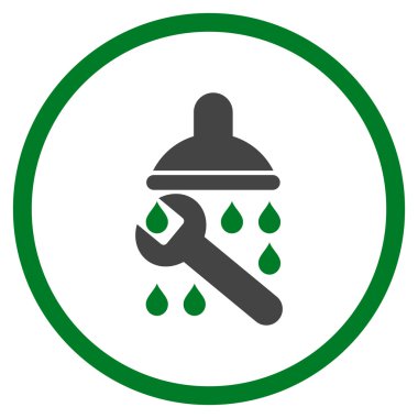 Duş sıhhi tesisat düz vektör simgesi